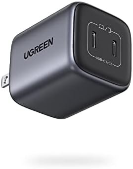 UGREEN 45W USB C Charger, Nexode GaN Dual Foldable PPS Charger Block Support