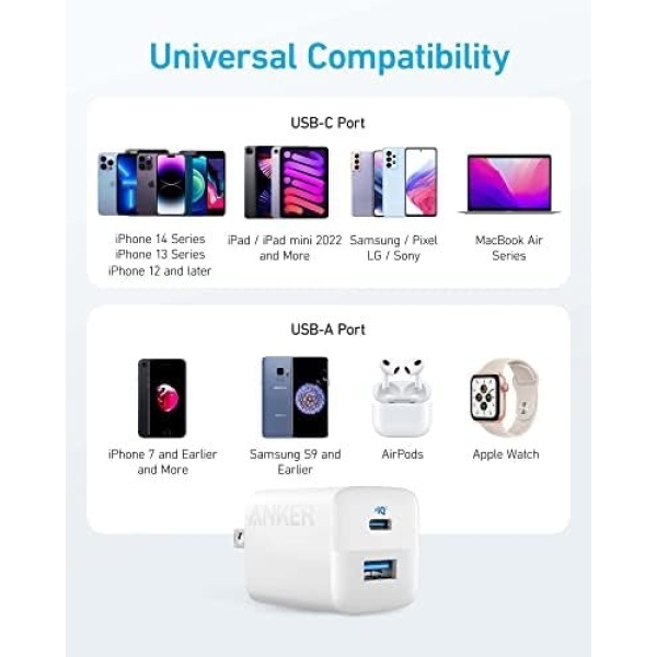 USB C Charger 33W, Anker 323 Charger, 2 Port Compact Charger with Foldable Plug - Image 6