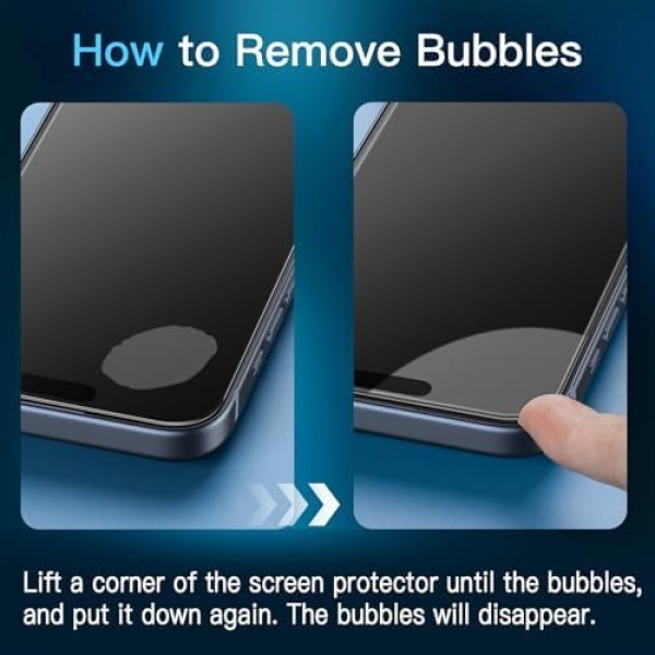 JETech Privacy Screen Protector for iPhone 15 Pro Max 6.7-Inch with Camera Lens - Image 2