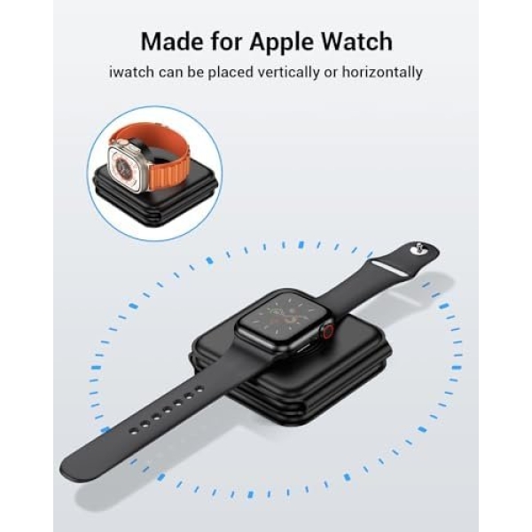 Wireless Charger, Magnetic Foldable 3 in 1 Mag-Safe Charger, Fast Travel - Image 2