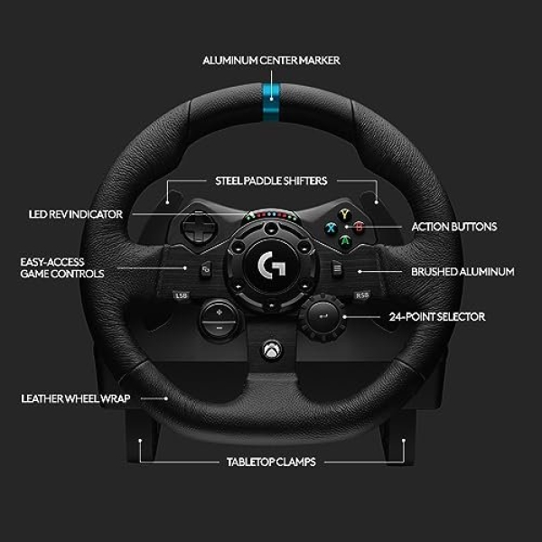 Logitech G923 Racing Wheel and Pedals for Xbox Series X|S, Xbox One and PC - Image 7