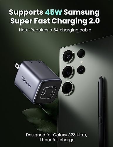 UGREEN 45W USB C Charger, Nexode GaN Dual Foldable PPS Charger Block Support - Image 2