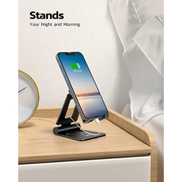 Nulaxy Dual Folding Cell Phone Stand, Fully Adjustable Foldable Desktop Phone - Image 3