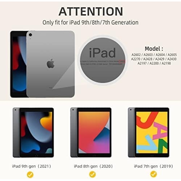 Akkerds Case Compatible with iPad 10.2 Inch 2021/2020 iPad 9th/8th Generation - Image 3