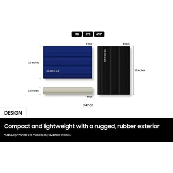 SAMSUNG T7 Shield 4TB, Portable SSD, up-to 1050MB/s, USB 3.2 Gen2, Rugged - Image 3