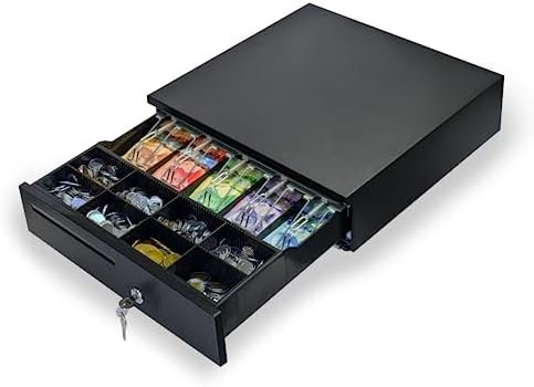 ADD Cash Drawer 16"x16.5"x4" POS Cash Box with Cash Register Till Tray - Image 2