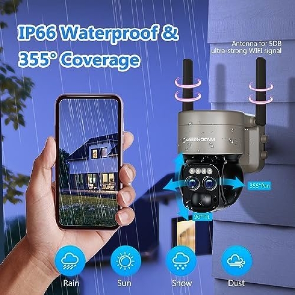 BEENOCAM 8X Zoom 4K 5Dbi Security Cameras Wireless Outdoor Solar Battery Powered - Image 7