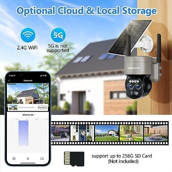 BEENOCAM 8X Zoom 4K 5Dbi Security Cameras Wireless Outdoor Solar Battery Powered - Image 8
