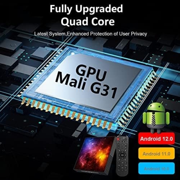 Android TV Box 4GB RAM 128GB ROM Upgraded W2 Mali-G31 2.4G/5G Dual WiFi - Image 3