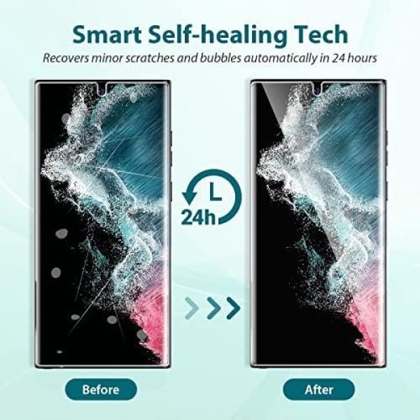 EGV [3 Pack] Screen Protector for Samsung Galaxy S22 Ultra 5G, 3D Curved Full - Image 4